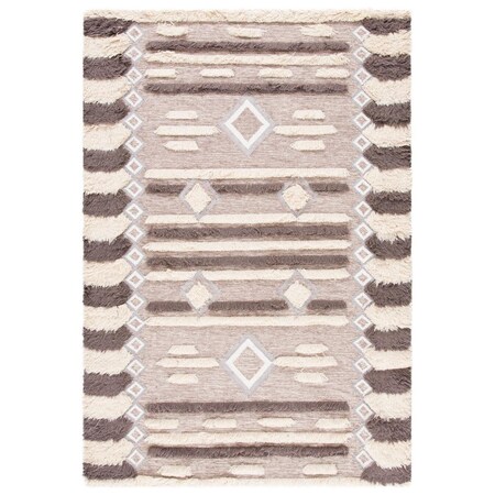 Safavieh Global Kenya Area Rectangle Rug, Ivory & Brown - 6 x 9 ft. KNY458A-6